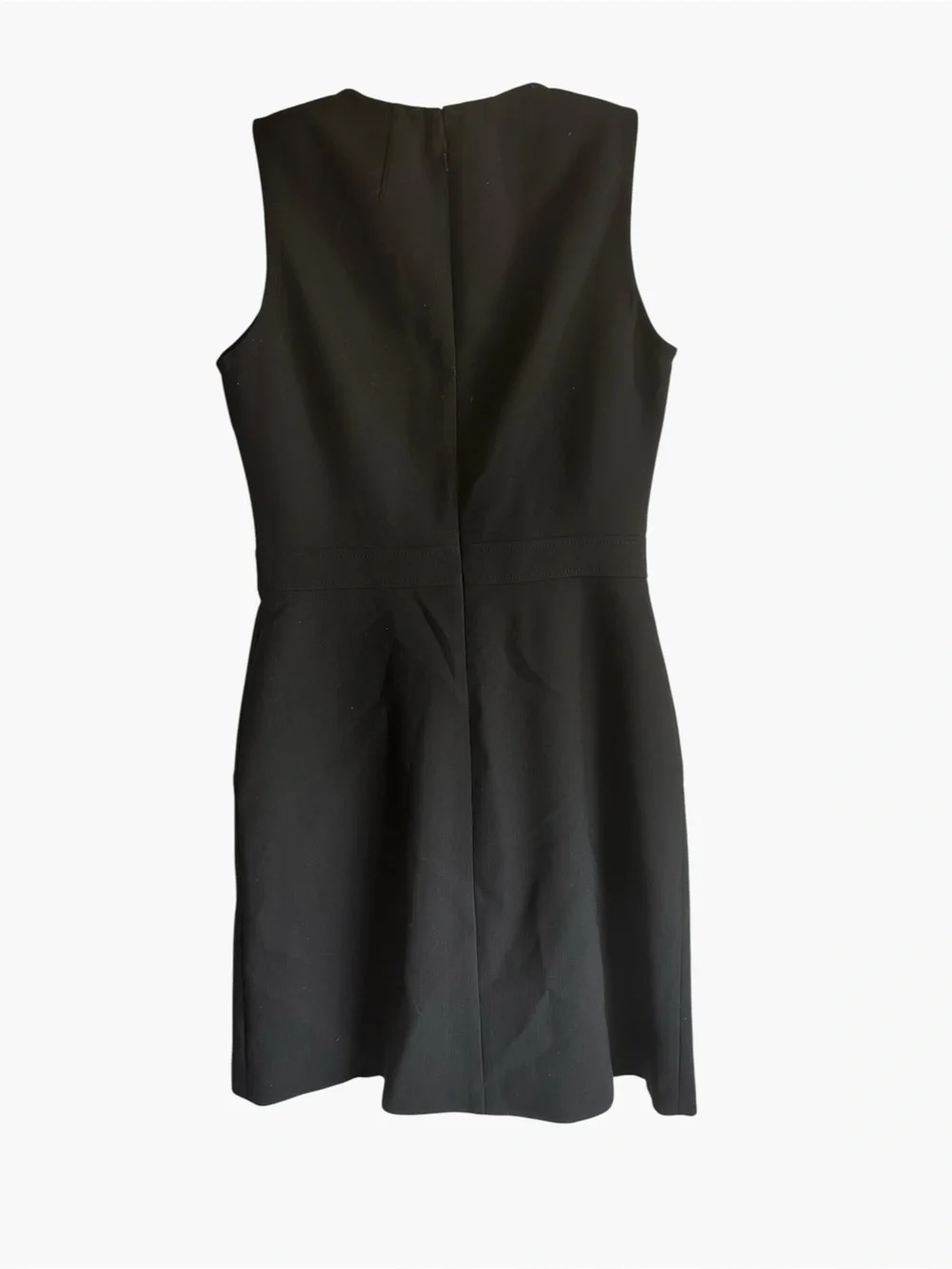 Tory Burch Black Wool Blend Sleeveless Sheath Dress | Size 10 | Pockets - Picture 2 of 11